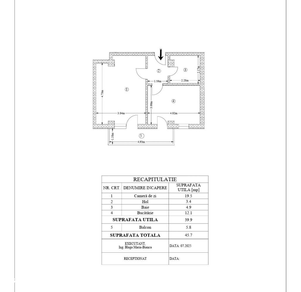 Apartament 1 camera 46mp etaj 1 INTABULAT rond 43 Păcurari-14