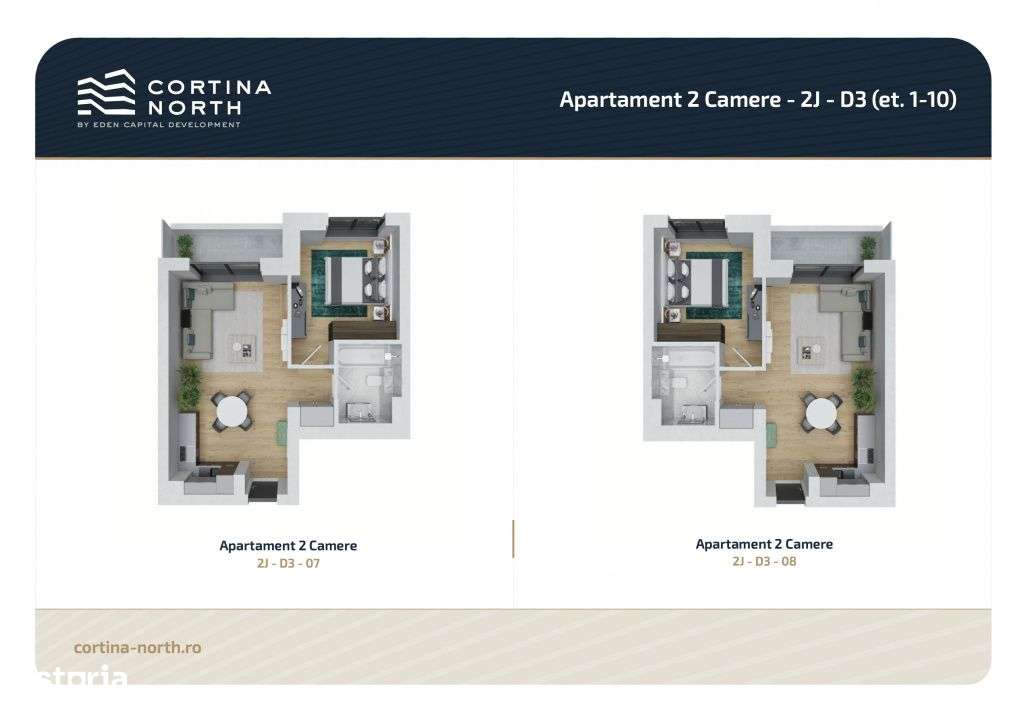 Apartament 2 camere Cortina North Pipera - Imagine principală: 4/19