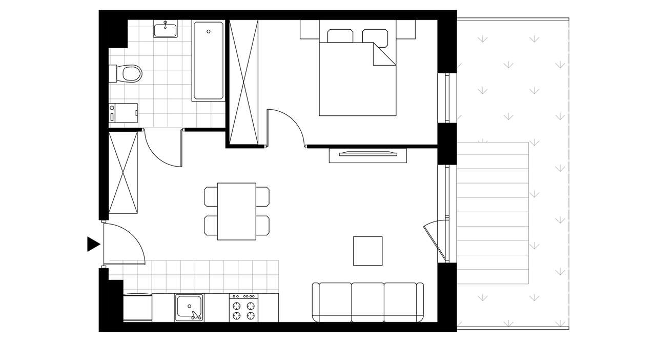 2-pokojowe mieszkanie 41m2 + ogródek Bez Prowizji - Pełny obrazek: 3/8
