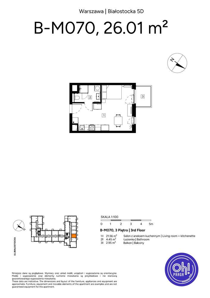 1-pokojowe mieszkanie 26m2 + balkon Bezpośrednio - Pełny obrazek: 2/9
