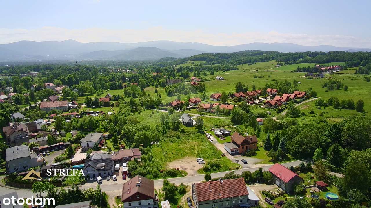 Widokowa działka budowlana z mediami i panoramą na Śnieżkę-14