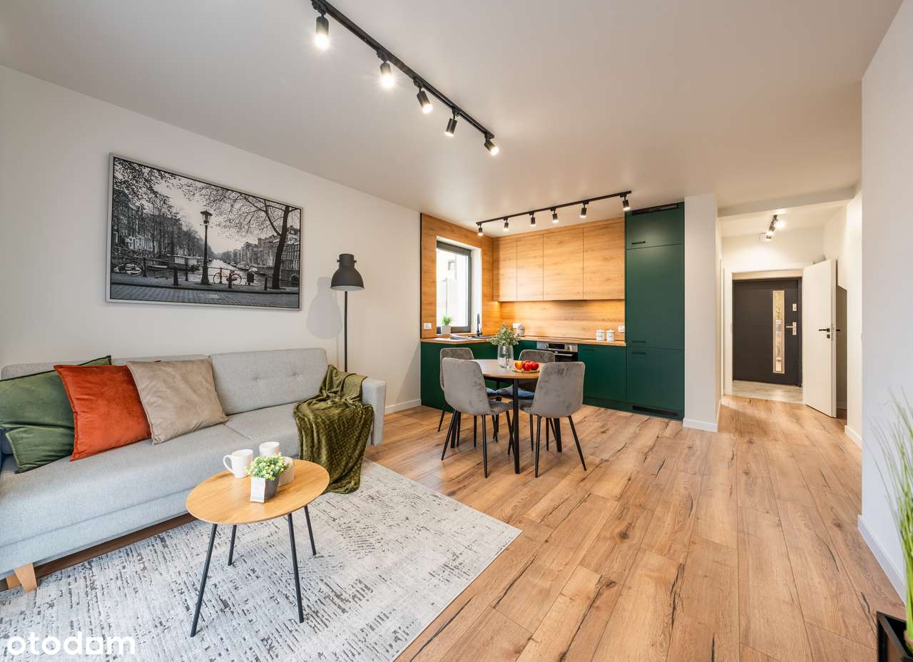 31,5M2-2 pokoje + 40,4m2 Ogródek- Efektywnie wykorzystana przestrzeń - Pełny obrazek: 5/11