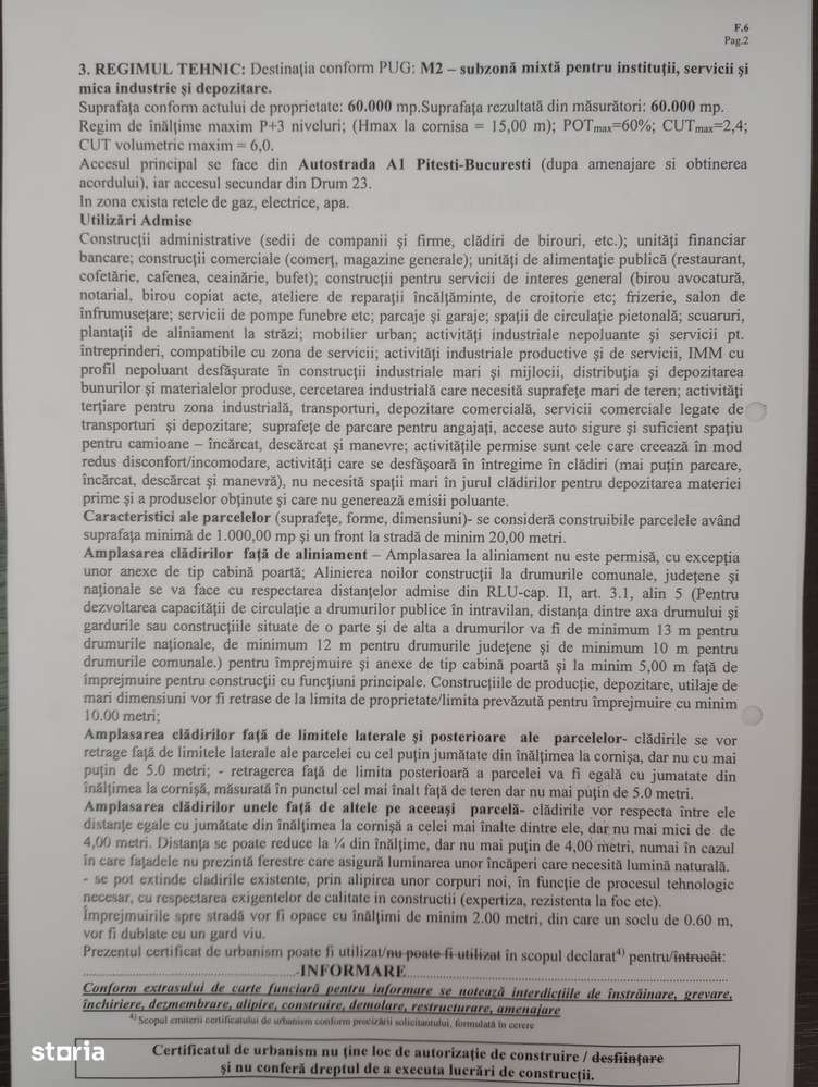 Vand 60 000 mp teren c-c, intravilan, langa Metro, Pitesti DN 65 b-8