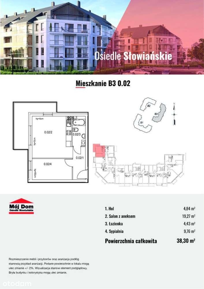 Nowoczesne mieszkanie - 38m2, B3 0.02 - Pełny obrazek: 2/8
