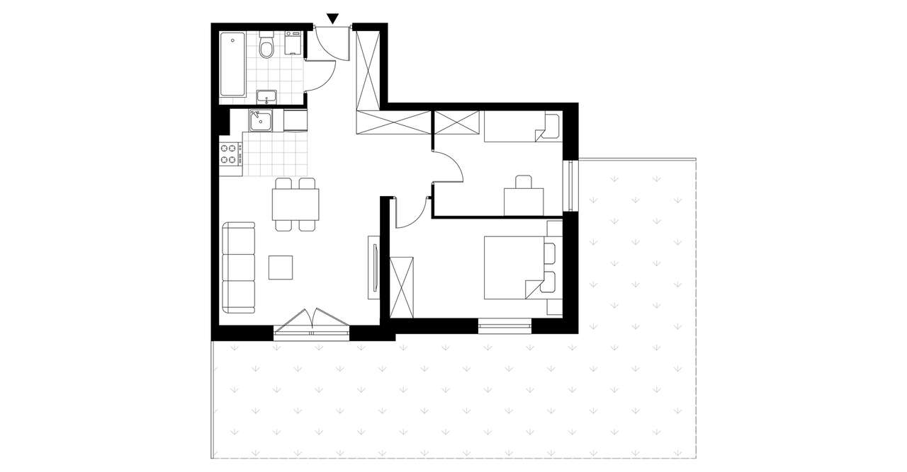 3-pokojowe mieszkanie 53m2 + ogródek - Pełny obrazek: 3/8