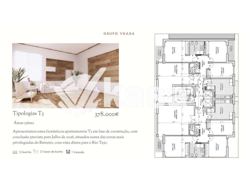T3 Novos com Vista Rio - Conclusão em Julho 2026 | Barreiro-5