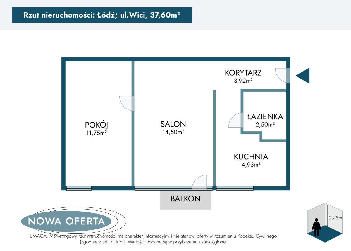 M3 z balkonem w świetnej lokalizacji, do remontu-3