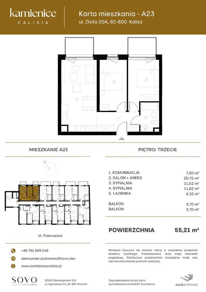 Kamienice Calisia | mieszkanie 3-pok. | A23 - Pełny obrazek: 2/10
