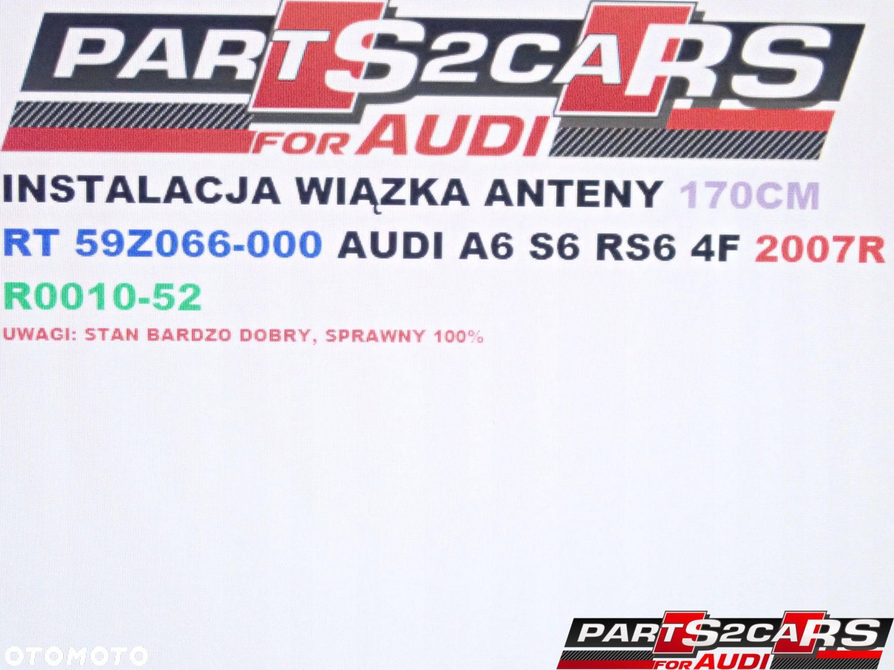 INSTALACJA WIĄZKA ANTENY 170 CM AUDI A6 C6 4F - 15