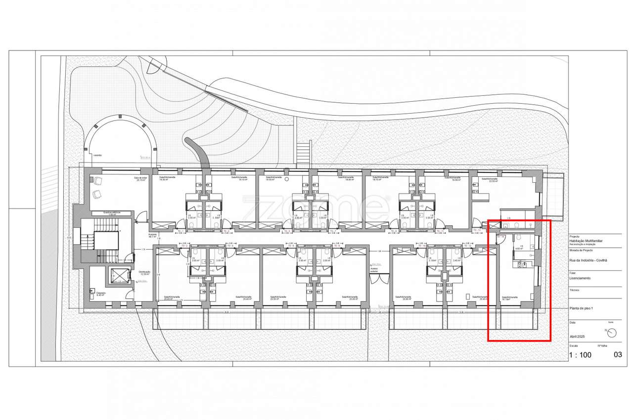 Apartamento T0 com garagem na Covilhã (Fração 1.14) - Grande imagem: 3/17