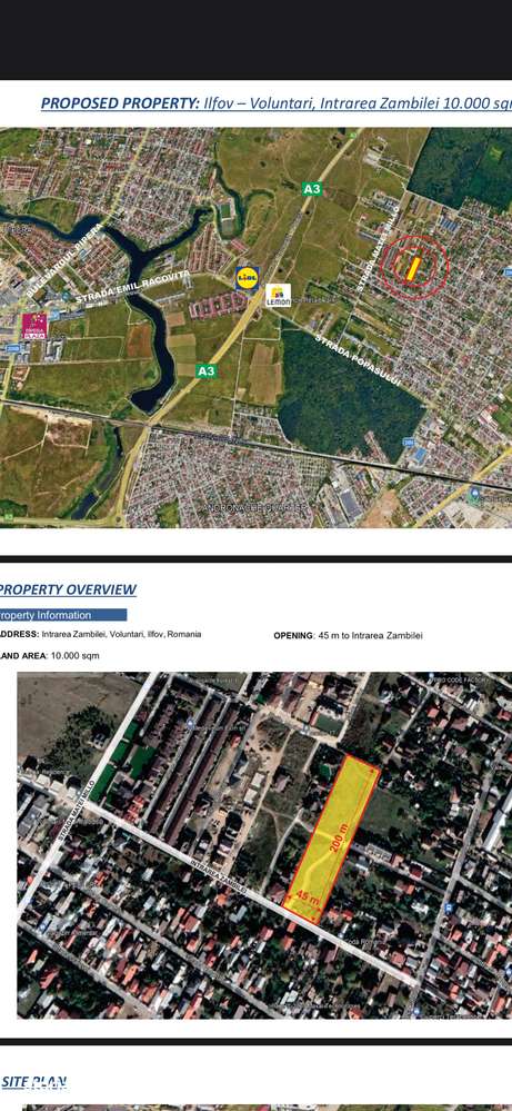 Teren de vânzare în Voluntari – 10.000 mp, deschidere 50 m - Imagine principală: 2/4
