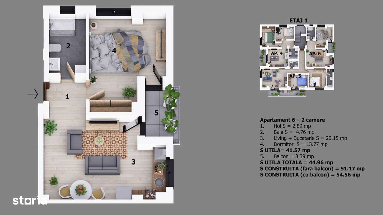 Apartamente 2 camere | Strada Maramures | Parcul Unirii | Proiect nou - Imagine principală: 3/5