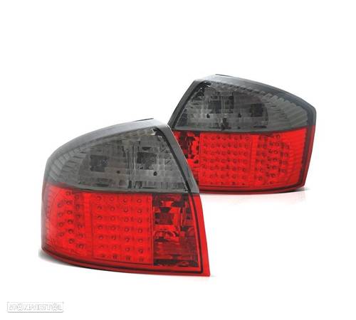 FAROLINS TRASEIROS LED PARA AUDI A4 B6 00-04 VERMELHO CINZA - 1