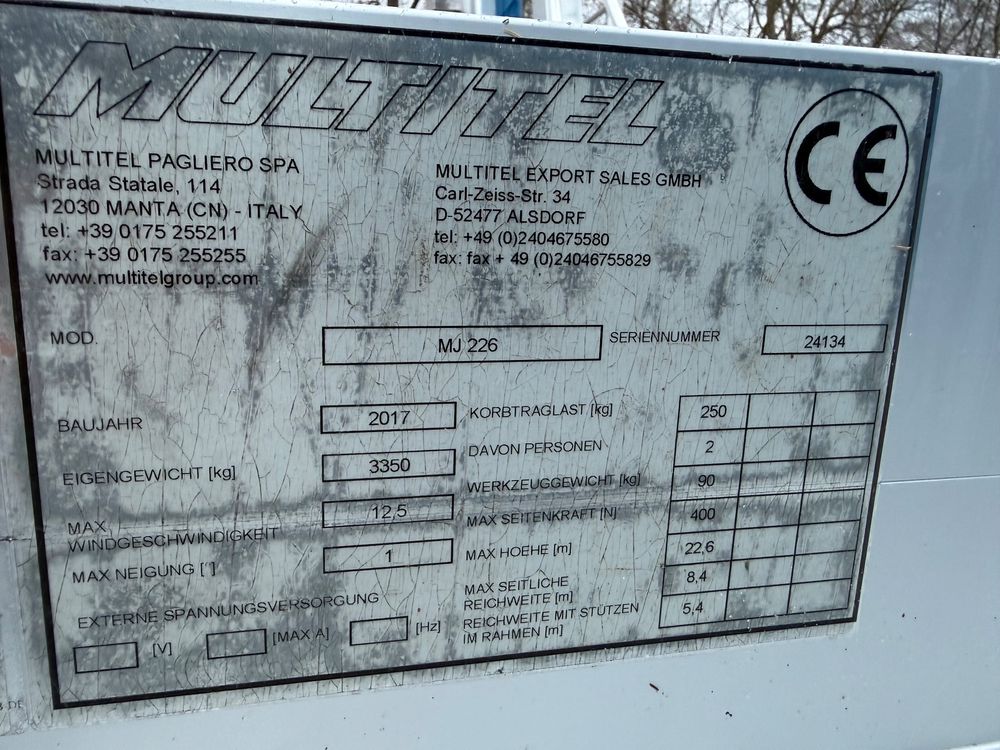 Podnośnik Koszowy Multitel MJ226 23 Metry UDT Super Stan !! - zdjęcie 34