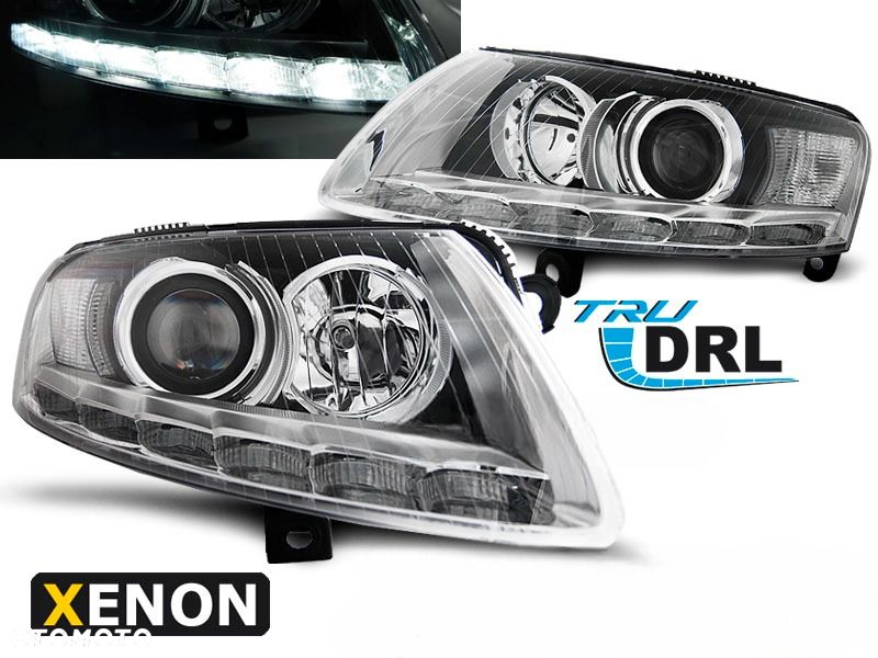 REFLEKTORY LAMPY Do AUDI A6 C6 OD 2004 DO 2008 LED DO JAZDY DZIENNEJ XENON - 2