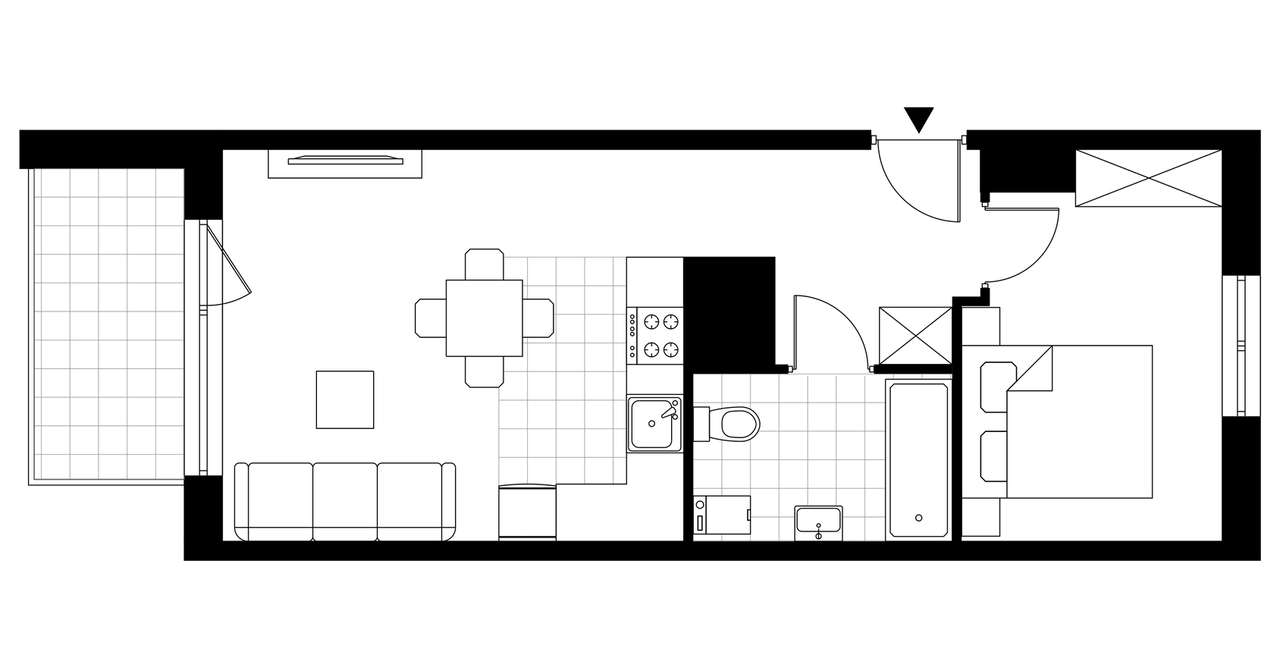 2-pokojowe mieszkanie 39m2 + balkon Bez Prowizji - Pełny obrazek: 4/9