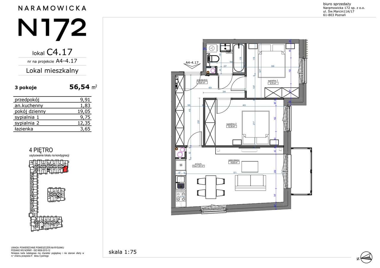 3-pokojowe mieszkanie 56m2 + balkon Bezpośrednio - Pełny obrazek: 2/9