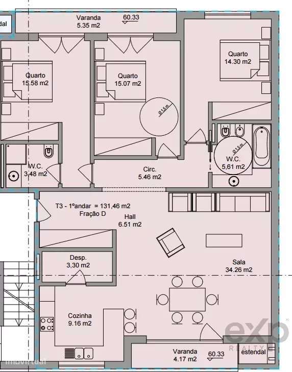 T3 Novo com conclusão Dezembro 2025 Torres Vedras (Ramalhal) - Grande imagem: 5/9