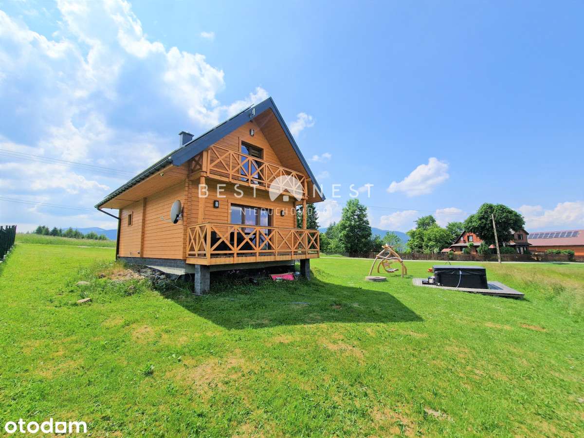 Dom z drewna z dużą, widokową działką Nowa Cena-0