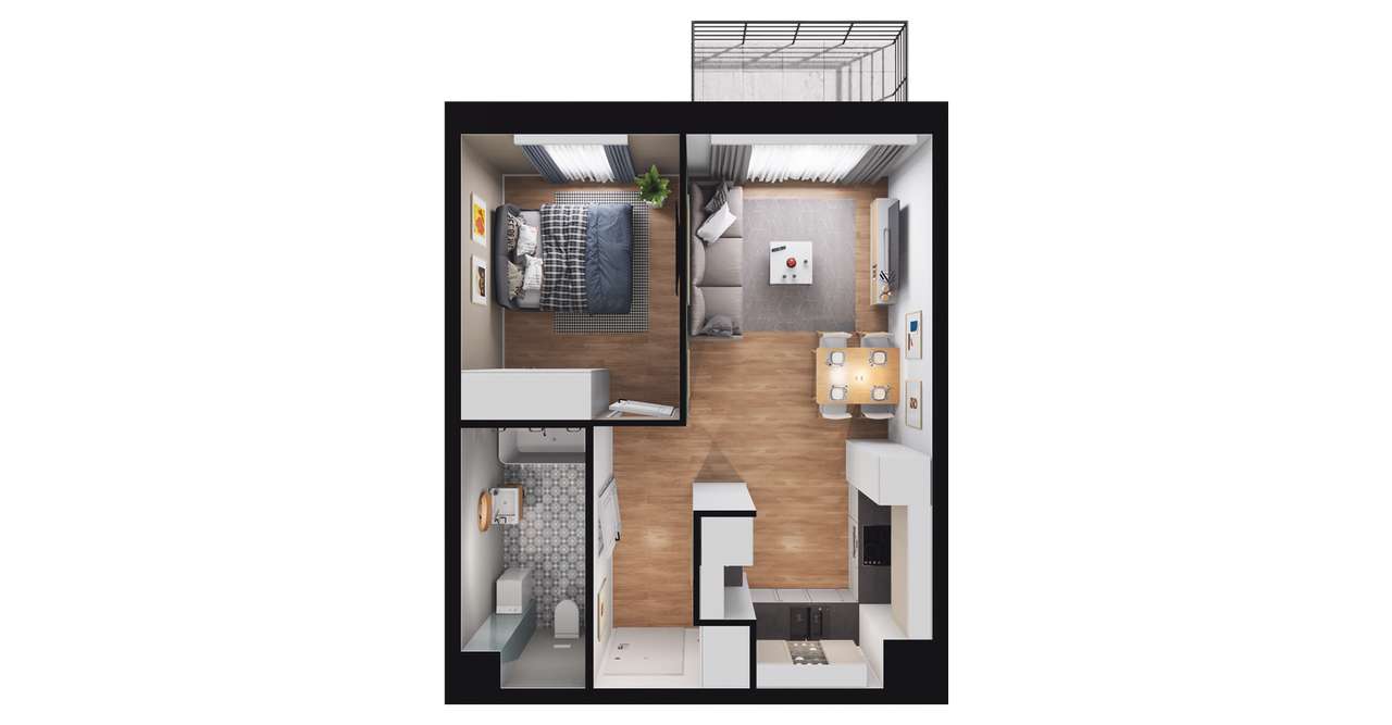 2-pokojowe mieszkanie 38m2 + balkon Bez Prowizji - Pełny obrazek: 2/8