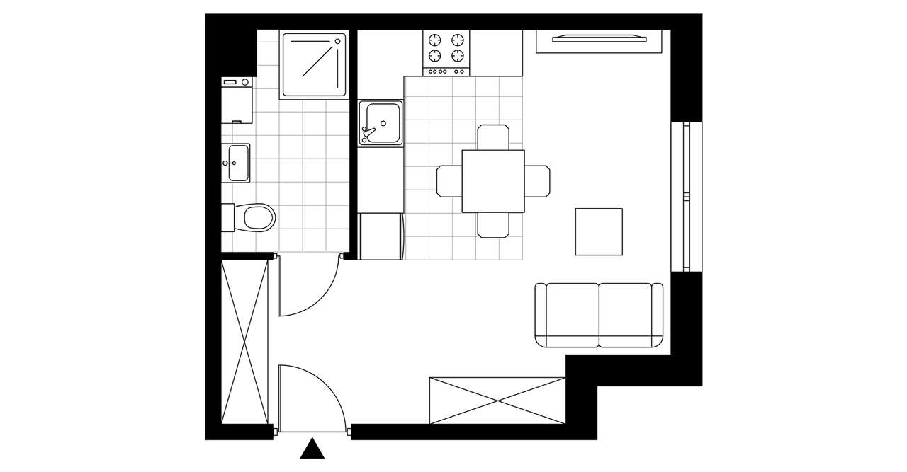 1-pokojowe mieszkanie 27m2 Bezpośrednio - Pełny obrazek: 4/9