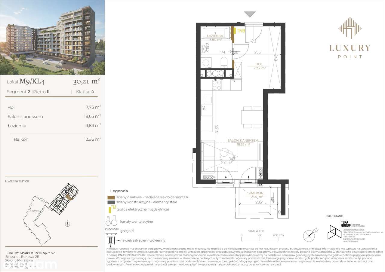 1-pokojowe mieszkanie 30m2 + balkon Bezpośrednio - Pełny obrazek: 2/7