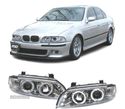 FARÓIS ANGEL EYES CCFL PARA BMW E39 95-00 MANUAL FUNDO CROMADO - 5