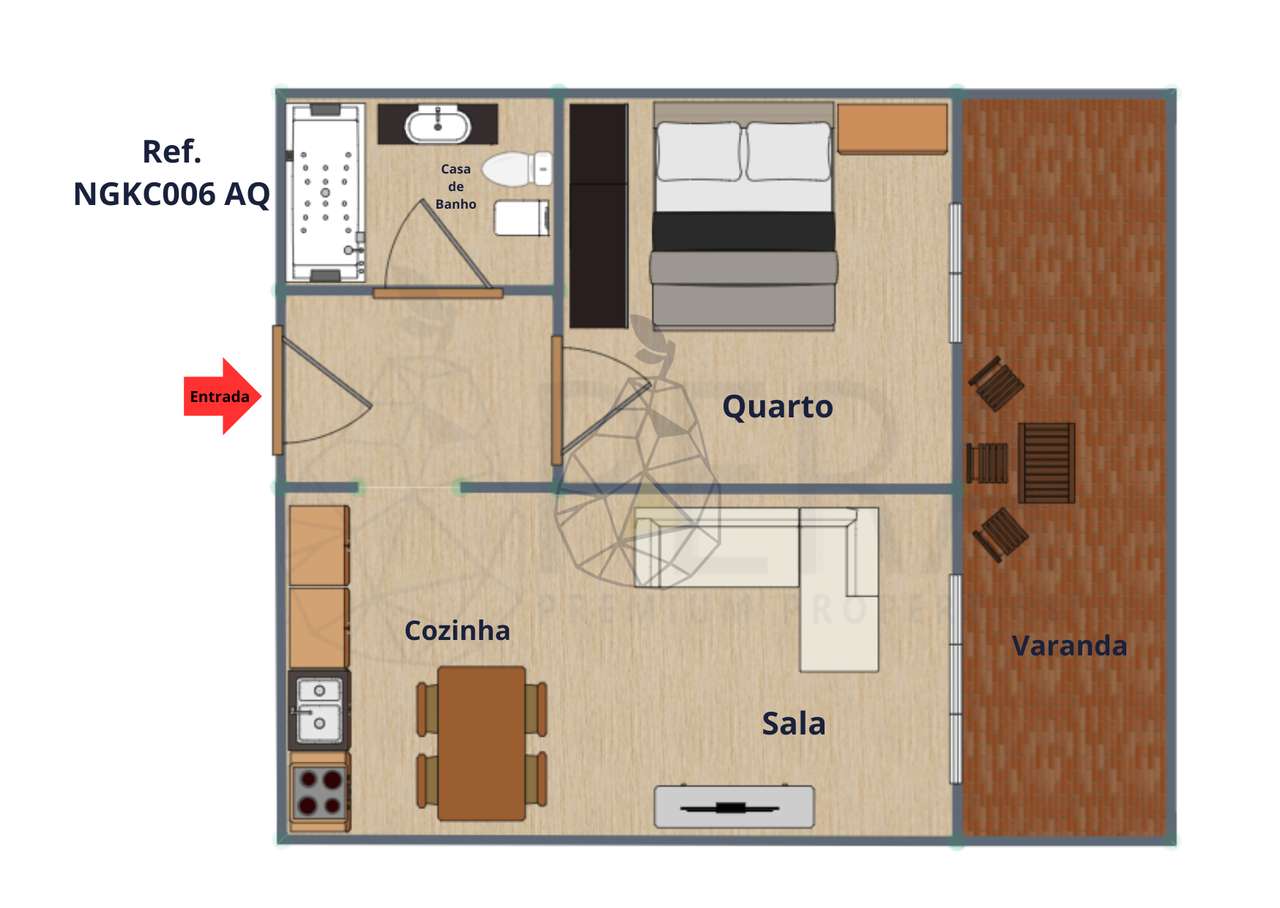 Arrendamento anual apartamento T1 com piscina no Alto do Quintão em P - Grande imagem: 4/42