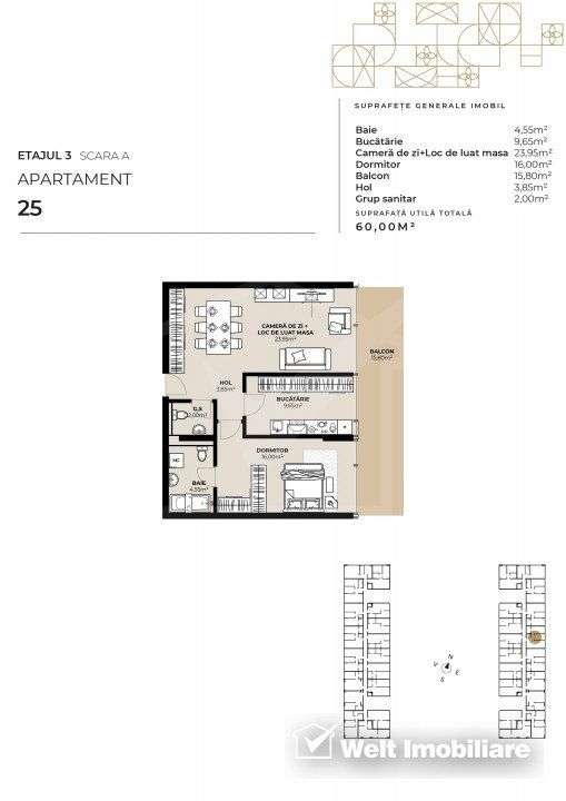 Apartament 2 camere, zona Garii, imobil de lux cu Mall la primele etaj - Imagine principală: 3/4