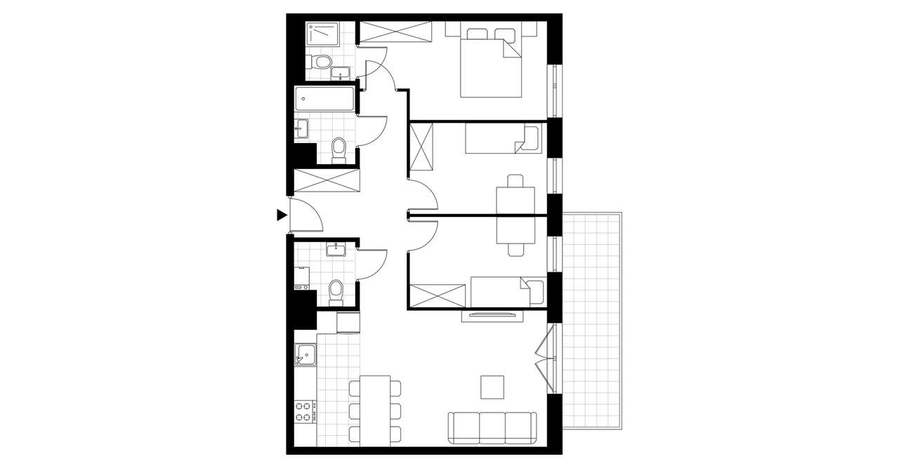 4-pokojowe mieszkanie 71m2 + balkon - Pełny obrazek: 3/8