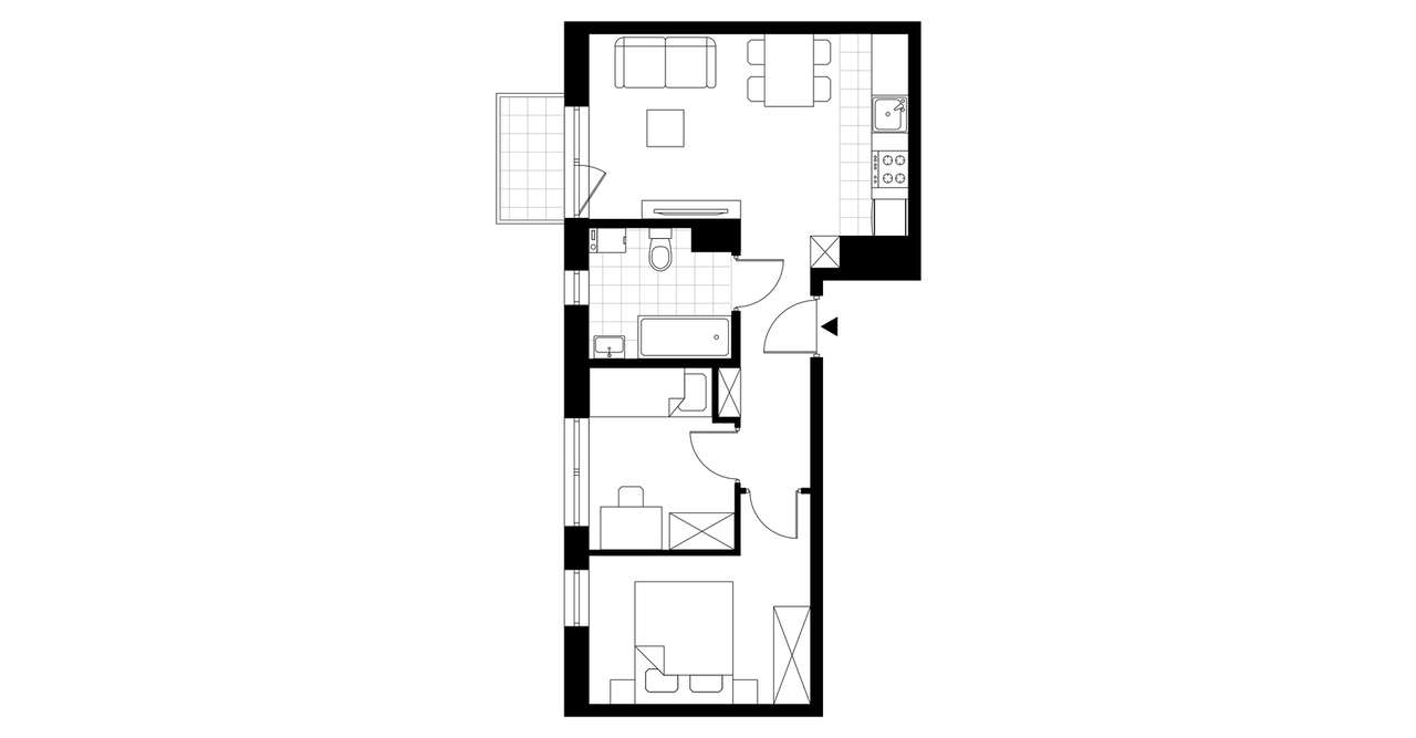 3-pokojowe mieszkanie 50m2 + balkon Bez Prowizji - Pełny obrazek: 3/8