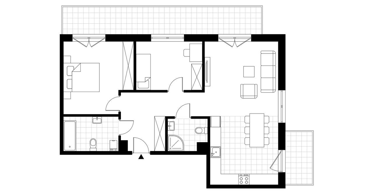 3-pokojowe mieszkanie 70m2 + 2 balkony - Pełny obrazek: 3/7