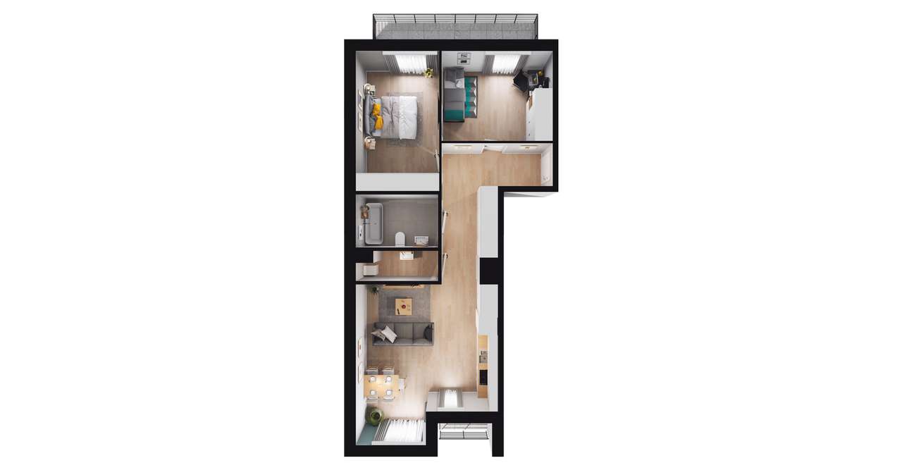 3-pokojowe mieszkanie 66m2 + balkon Bez Prowizji - Pełny obrazek: 2/8