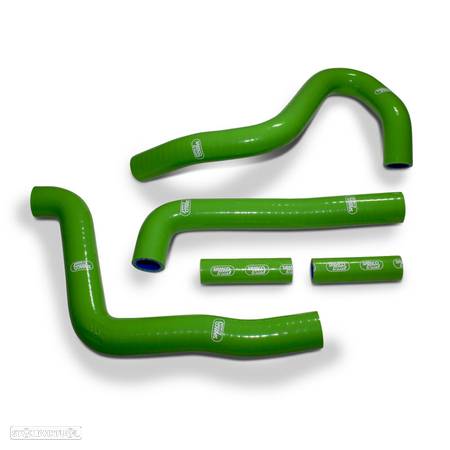 kit tubos radiador samco kawasaki kx 250 2003 - 2008 verde - 1