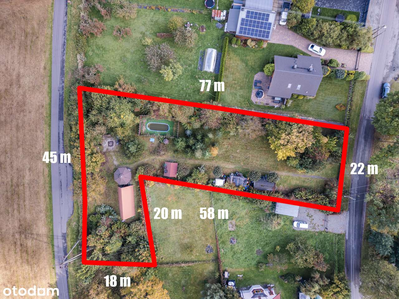 Działka  2057 m² z domkiem i basenem | Rybnik – Kamień | Uzbrojona!-0