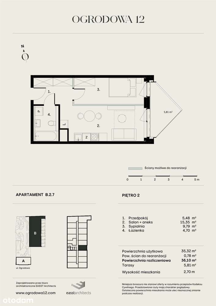 Ogrodowa 12 | apartament B/2/7 | rezerwacja - Pełny obrazek: 2/11