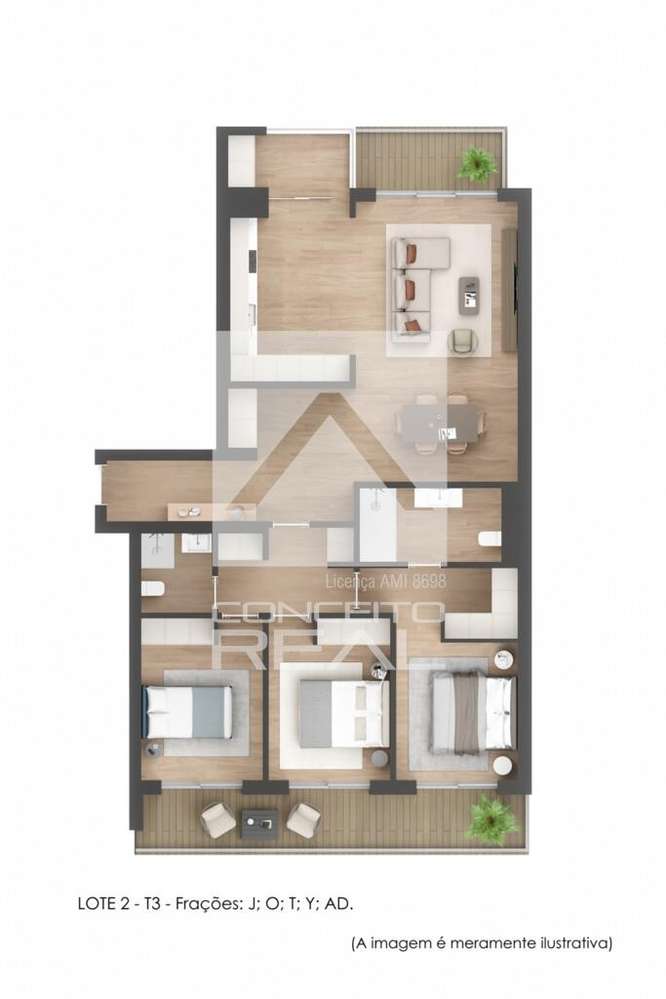 Apart. T3 c/ Box p/ 2 viat. Novo - Lordelo (Paredes) - Grande imagem: 4/12