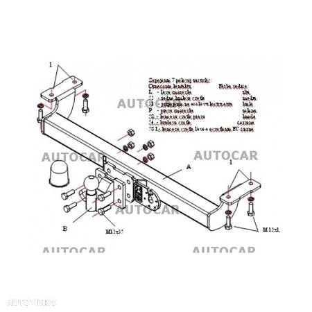 Carlig de remorcare pentru Suzuki VITARA - 3 usi., (ET, TA) - sistem fix - din 1988 pana 2001 - 5