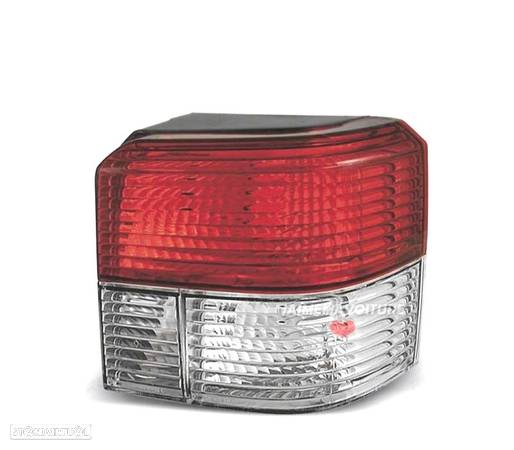 FAROLINS TRASEIROS PARA VOLKSWAGEN VW T4 TRANSPORTER CARAVELLE 90-03 CROMADO VERMELHO - 1