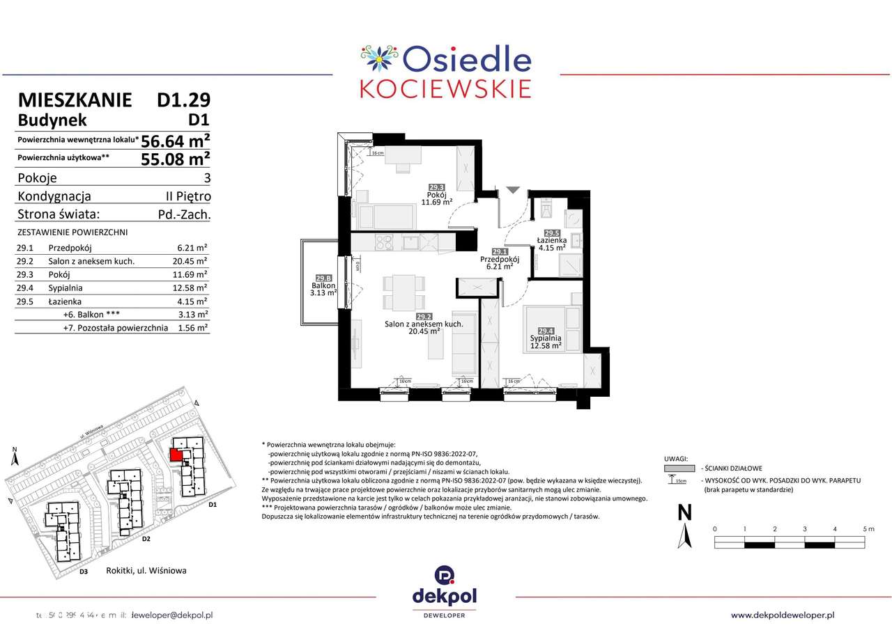 3-pokojowe mieszkanie 54m2 + balkon Bezpośrednio - Pełny obrazek: 2/7