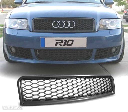 GRELHA FRONTAL ESTILO RS PARA AUDI A4 B6 00-04 PRETA BRILHANTE - 1