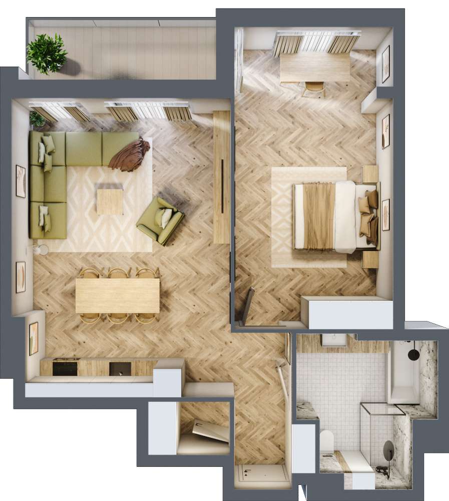 Apartament 62,84m2 Warszawa/Stare Włochy/klimatyzacja w standardzie - Pełny obrazek: 3/8