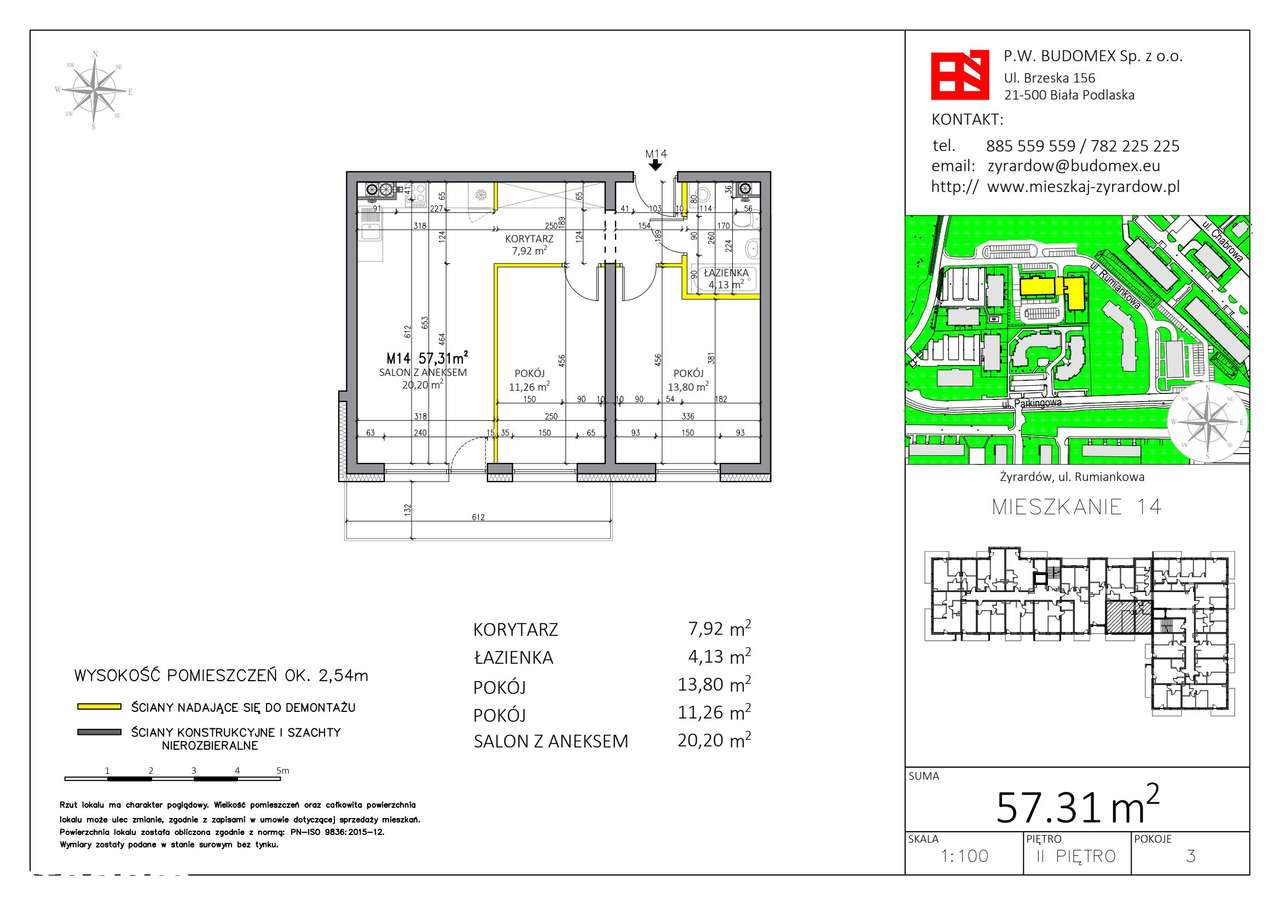 3-pokojowe mieszkanie 57m2 Bezpośrednio - Pełny obrazek: 2/5