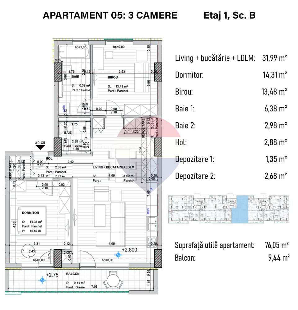 Apartament 3 camere premium, 76 mp utili + blacon!-0