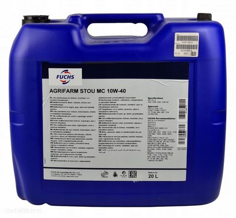 FUCHS AGRIFARM STOU 10w-40 205L Skrzynia Hydr. - 2