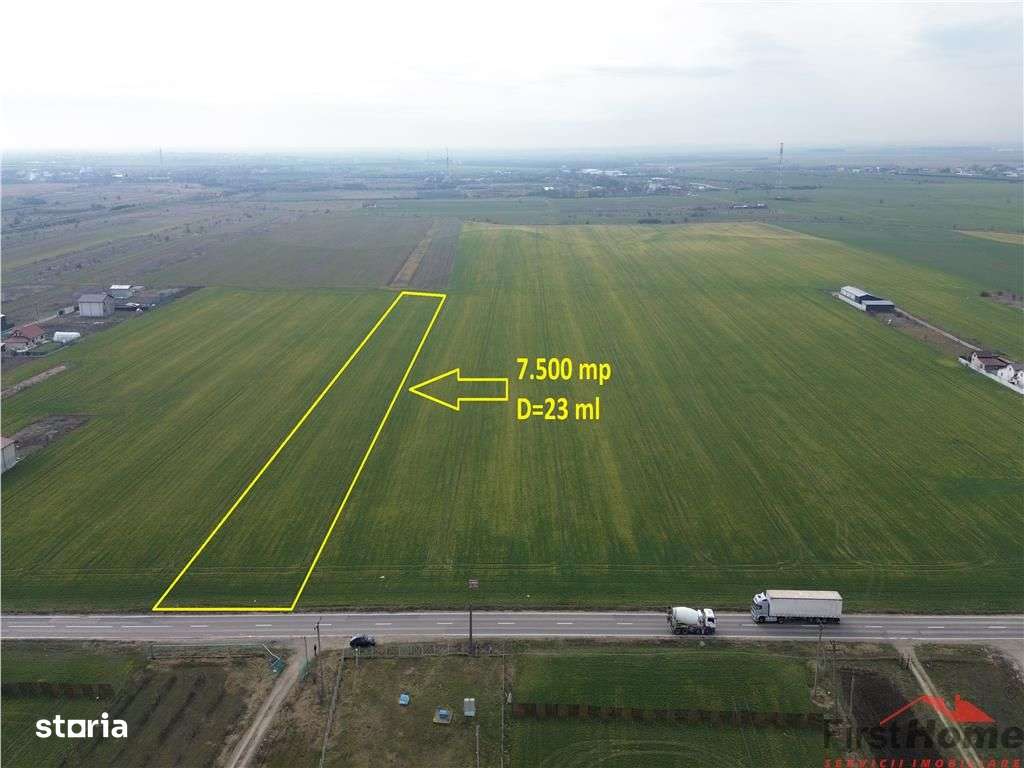 Teren intravilan 7.500 mp, D=23 ml, STRADA PRINCIPALA,zona ONASIS - Imagine principală: 1/12