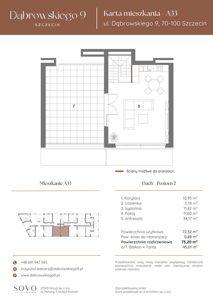 Dąbrowskiego 9 | mieszkanie 2-pok. | A33 - Pełny obrazek: 3/8