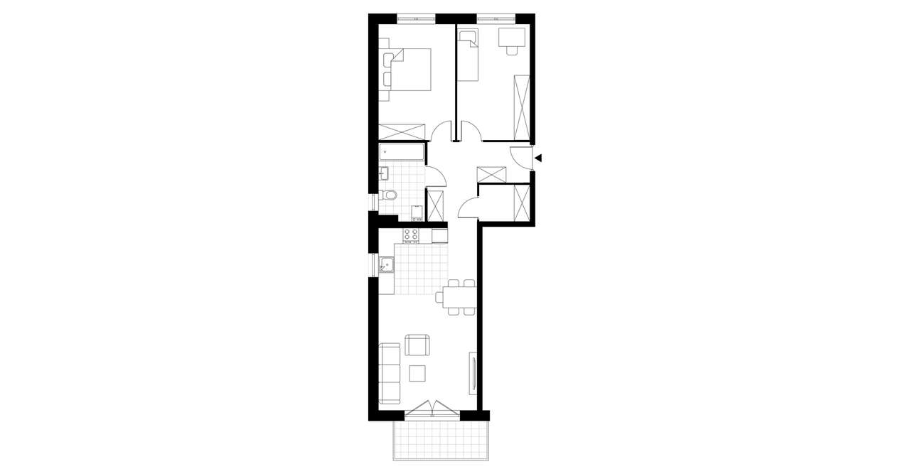 3-pokojowe mieszkanie 69m2 + balkon - Pełny obrazek: 3/8