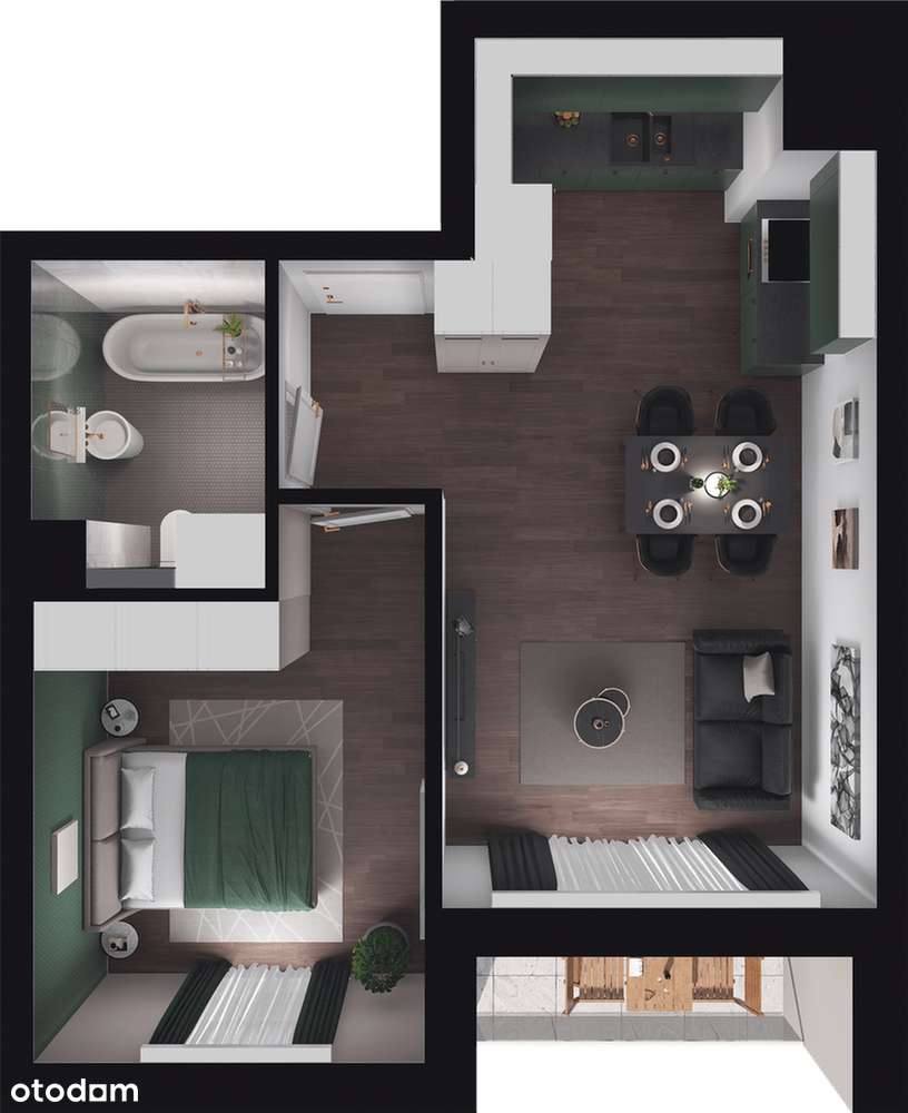 Kolejova 1 | mieszkanie 2-pok. | B.02.26 - Pełny obrazek: 3/9