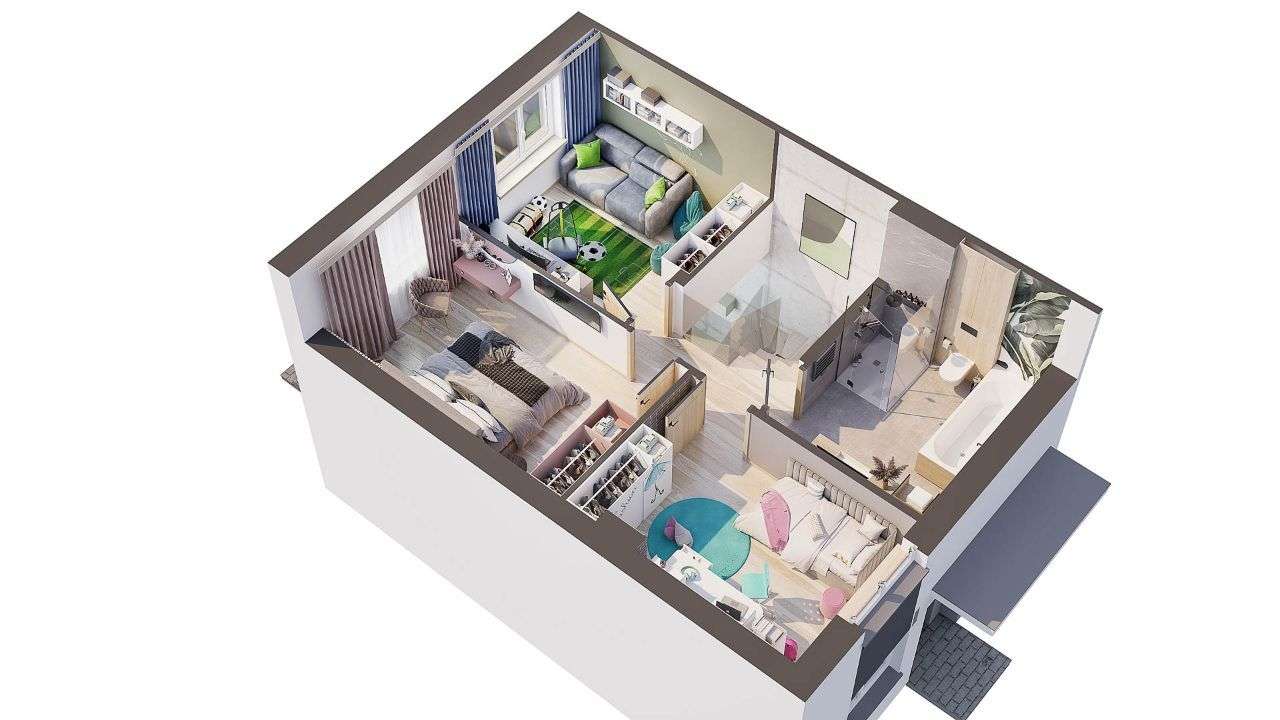 Mieszkanie 93,95m2 + ogród 105 m2 + 2 miejsca post. - Pełny obrazek: 5/17